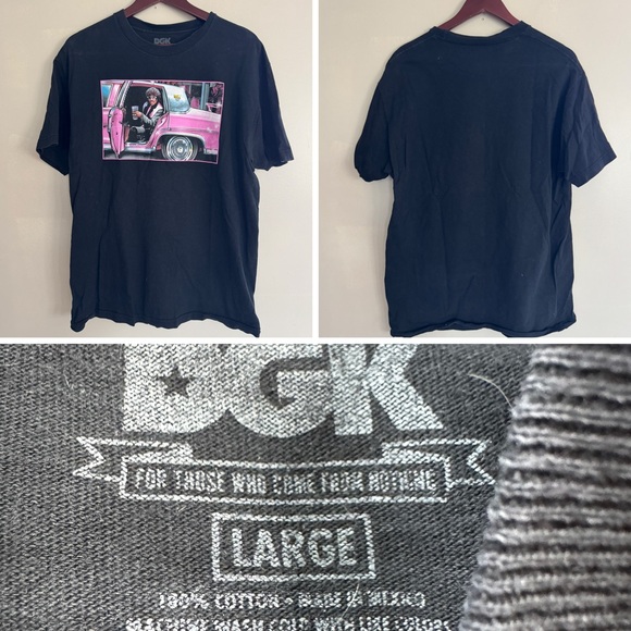 Graphic Tee Bundle 6 Piece Black T-Shirts Short Sleeve Lot Size Large - Picture 12 of 15